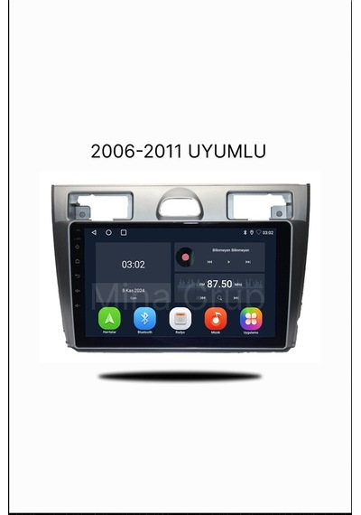 Snp Serisi Ford Fiesta Connect Uyumlu 9" Multimedya Android Teyp 4-64 Gb + Kamera li 10"