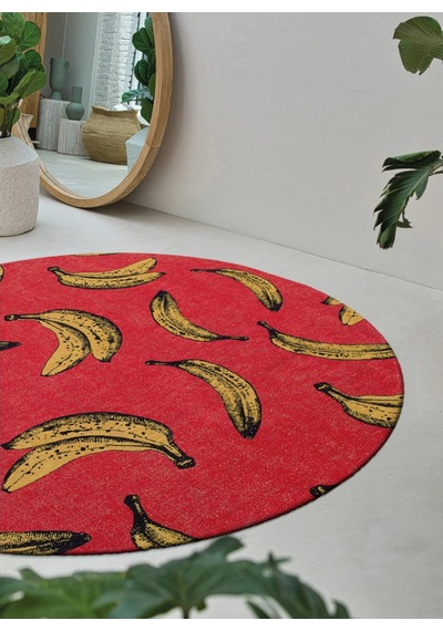 Pop Banana Kaymaz Tabanlı Modern Halı Pet Malzeme Zemin Isıtma Uyumlu