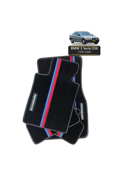 Oto Halı Paspas Bmw 3 Serisi E36 1990-2000 Uyumlu M Performance M Teknik Sport Kaymaz & Şık Tasarım - Tasarım 8