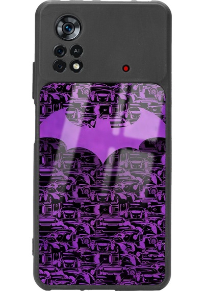 Poco X4 Pro Lila Batman Tasarımlı Glossy Telefon Kılıfı Çok Renkli