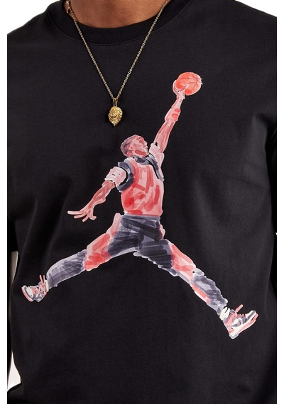Nike Jordan Brand Jumpman Watercolor Graphic Tshirt Black Jordan Nakış Logolu Tişört Siyah Siyah