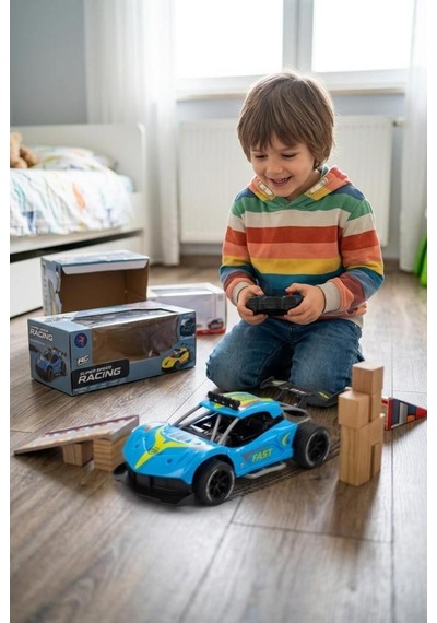 Super Speed Racing 1:20 Ölçekli Şarjlı Uzaktan Kumandalı Araba - 4 Kanallı Yarış Arabası Mavi