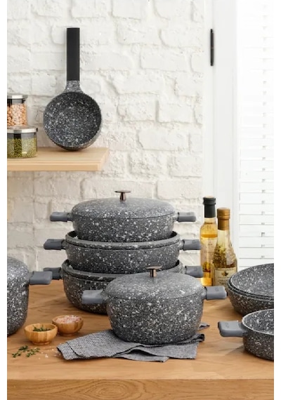 Emsan Perge Döküm Granit 24 CM Tava