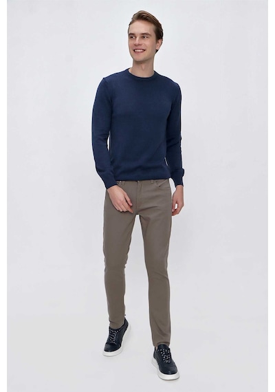 Morven Basic Dinamik Fit Rahat Kesim Bisiklet Yaka Triko Kazak 99kc017005308 İndigo