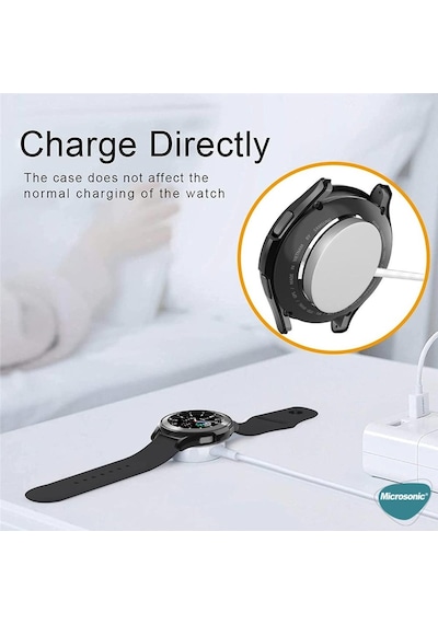 Microsonic Samsung Uyumlu Galaxy Watch 4 Classic 42Mm Kılıf Siyah