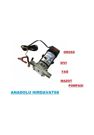 Gross 12 Volt Yağ Mazot Sivi Aktarma Pompasi 1 Inç Yerli 32 Mm