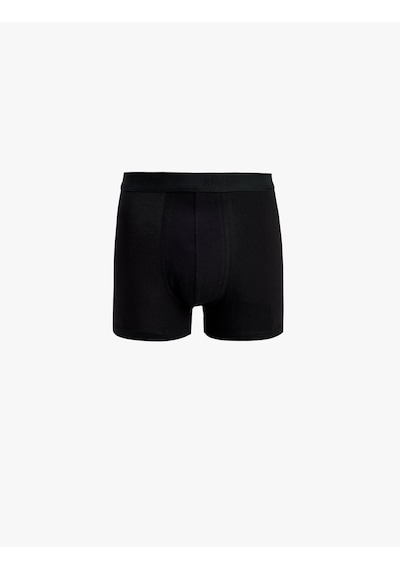 Koton Pamuklu Beli Baskı Detaylı 3 Lü Boxer Seti Siyah 7wlm90021mk