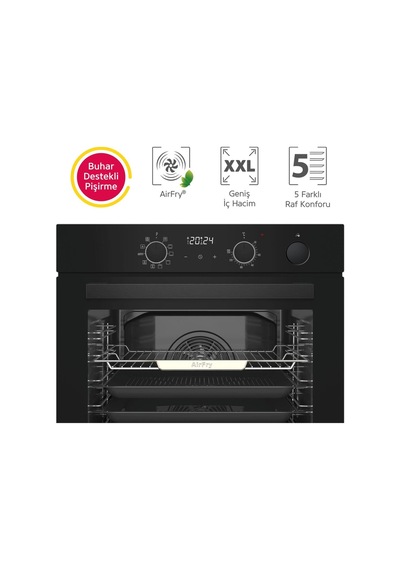 Simfer 11 Fonksiyon Steam Master Siyah 3'lü Ankastre Set (8244 Fırın + 3653 Ocak + 8738 Davlumbaz)