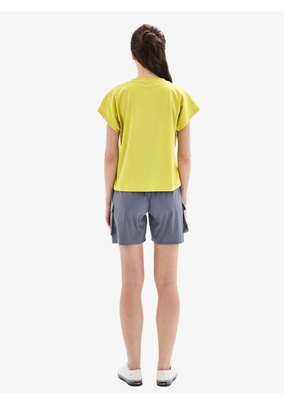 Kadın Crop T-shirt 60627 - Sarı Sarı