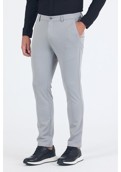 İmza Gri Yandan Cepli Casual Slim Fit Pantolon 1003250163 Gri
