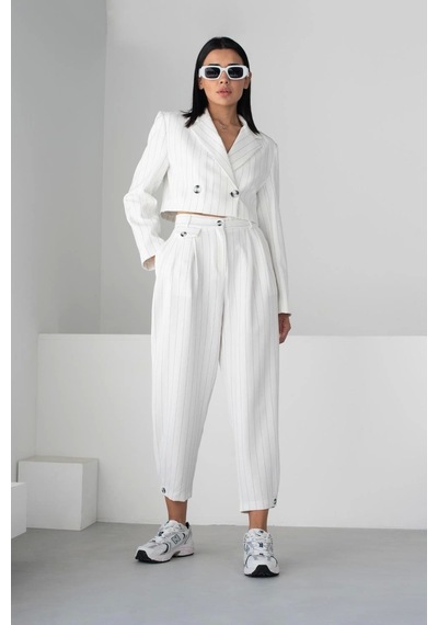 Olla Collection Pile Detaylı Pantolon Ekru Ekru