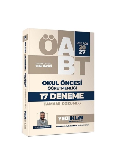 Yediiklim 2027 Öabt Meb-ags Okul Öncesi Öğretmenliği 17 Deneme Çözümlü - Hasan Sanlı