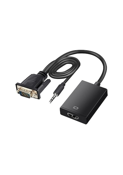 G-537k Vga To Hdmı Çevirici Adaptör Ses Girişli