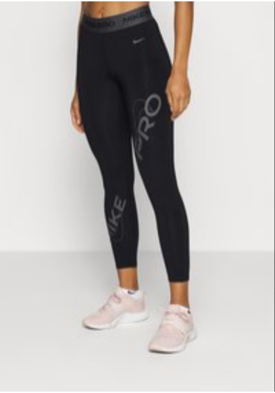 Nike Pro Dri-fit Mid-rise 7/8 Graphic Training Kadın Tayt Undefined Negru Negru