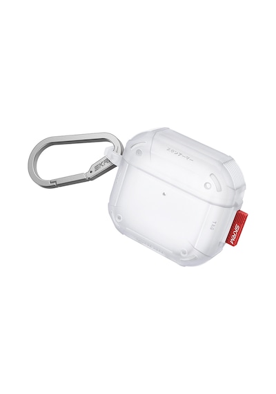 Apple Uyumlu AirPods 4 Kılıf Airbagli 360 Derece Tam Koruma Skinarma Mecha Ce Askı Aparatlı Kılıf Beyaz