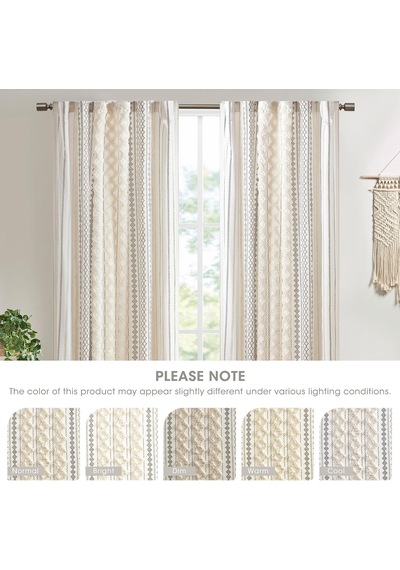 Imani%100 Pamuk Tek Panel Perde Püsküllü Şönil Çizgili Geometrik Baskı Yüzyıl Ortası Görünümlü Çubuk Cep Üstü Oturma Odası İçin, Yatak Odası İçin Gizlilik Pencere Uygulaması, 127 Cm X 213 Cm Imani%100 Pamuk Tek Panel Perde Püsküllü Şönil Çizgili Geometrik Baskı Yüzyıl Ortası Görünümlü Çubuk Cep Üstü Oturma Odası İçin, Yatak Odası İçin Gizlilik Pencere Uygulaması, 127 Cm X 213 Cm