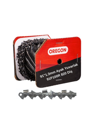 Oregon 91" 1,3mm Ayak Yuvarlak 91p100r 820 Diş Top Testere Zinciri