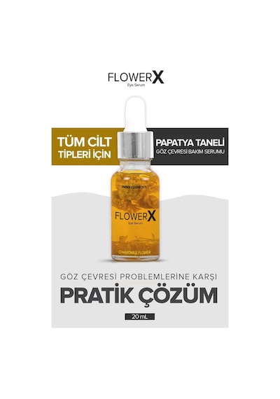 Flowerx Gerçek Papatya Taneli Kırşıklık için Göz Serumu 20 ML
