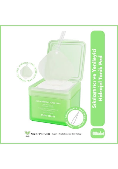 Maruderm Sıkılaştırıcı Ve Yenileyici Hidrojel Tonik Ped 100 Adet - Glikolik Asit %5, Mandelic Acid %1