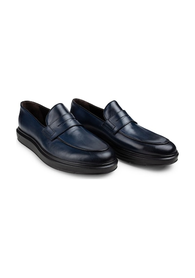 Deery Hakiki Deri Mavi Loafer Erkek Ayakkabı Mavi (539805989) Mavi