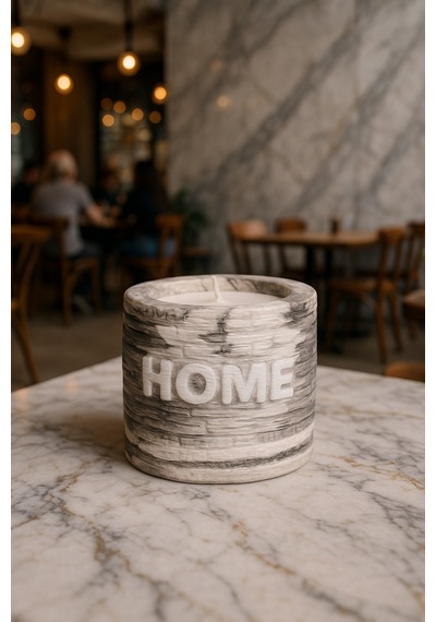 Dekoratif Kokulu Mum Home Mermer Deseni