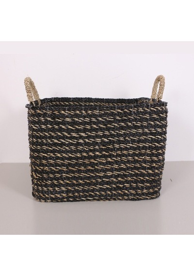 Karadeniz Muz Lif El Yapımı Yuvarlak Büyük Sepet 53x55x48 Cm Siyah