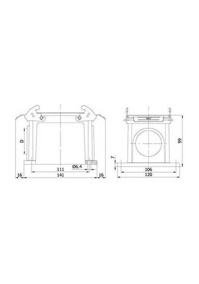 METE ENERJİ 403085S 48X16A. Duvar Prizi  Metal Mandallı