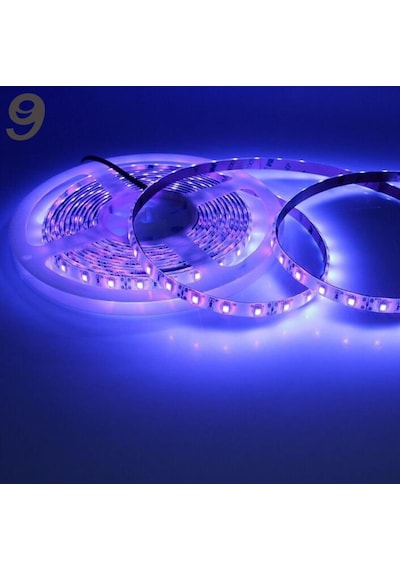 Uv Şerit Led 12V 120 Ledli 2835 Ledli Silikonlu Black Light (1Met