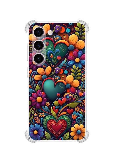 Printify Samsung Galaxy S23 Plus İle Uyumlu Düşlerin Dansı Serisi Çiçeklerin Dansı Tasarımlı Uv Baskılı Köşe Korumalı Antişok Kılıf Şeffaf