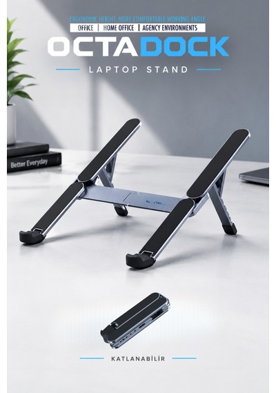 Claw S Octadock Laptop Standı Katlanabilir, Ayarlanabilir Ve Ergonomik Notebook Standı