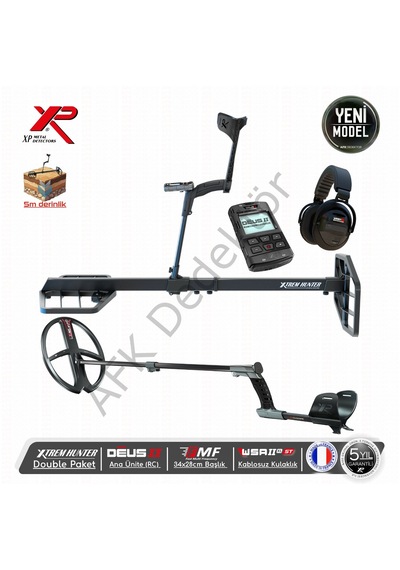 Xp Xtrem Hunter Dedektör Double Paket - Xp Deus 2 Rc, 34x28 Cm Fmf Başlık, Wsa2xl St Kablosuz Kulaklık