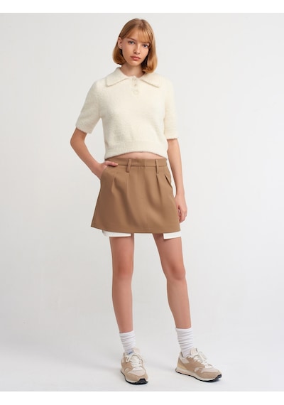 Dilvin Mini Etek  Camel