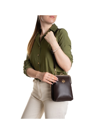 Newish Polo Kadın Vintage Tasarım Soft Suni Deriburslu Çok Gözlü Çapraz Omuz Çantası Günlük,seyahat,okul Kahverengi