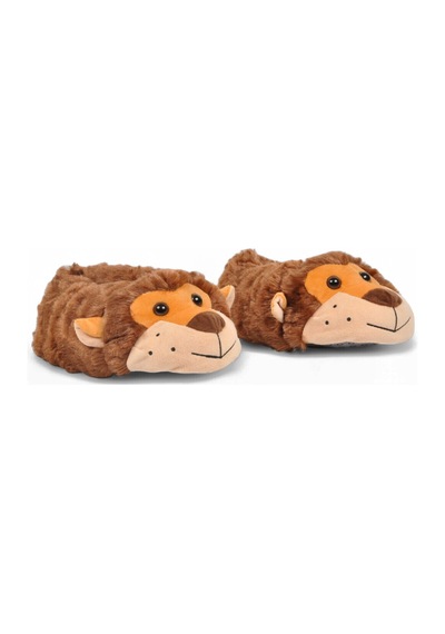 Ayakmod Akınalbella Sıcak Tutan Aslan Desenli Bej Unisex Ev Terliği Panduf H025.z.0006 Kahverengi
