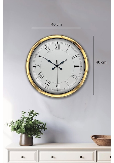 Zentime 40 Cm Gold Lüks Dekoratif Duvar Saati çok Renkli