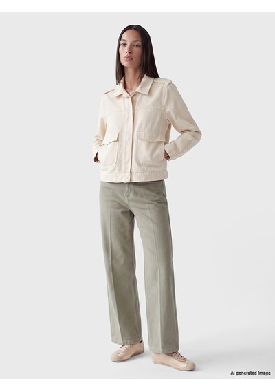 Lcwaıkıkı Classic Ekru Gabardin Kadın Gömlek Ceket