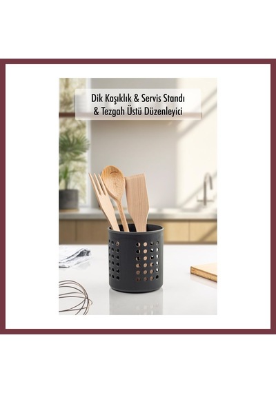 Storeşahin Füme Silindir Dik Kaşıklık & Tezgah Üstü Düzenleyici & Servis Standı Shn0720