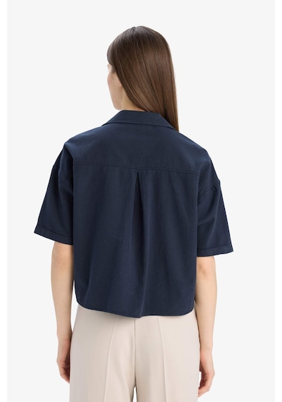DeFacto Boxy Fit Basic Düz Kısa Kollu Gömlek V2523AZ25SPNV253