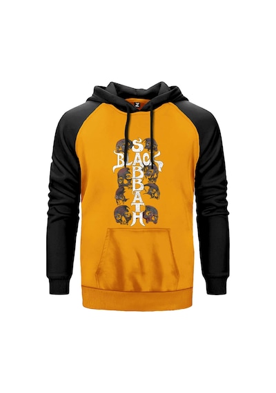 Black Sabbath Skull Sarı Renk Reglan Kol Sweatshirt Sarı