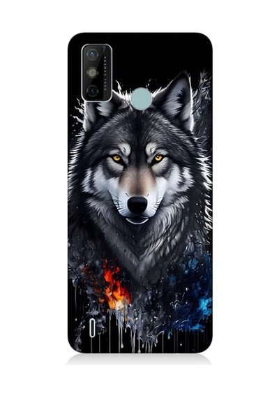 Tecno Spark 6 Go Uyumlu Yalnız Kurt Desenli Silikon Kılıf