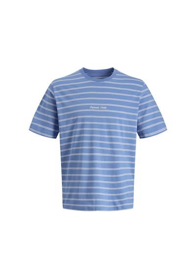 Jack & Jones Erkek Çizgili Nakis Islemeli Tisört - Norrebro - 12291021 Marina