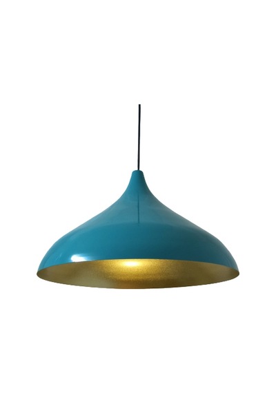 Dylight Retro Metal Turkuaz Mavi Dekoratif Rustik Metal Sarkıt Avize Çap:43 Cm Beyaz