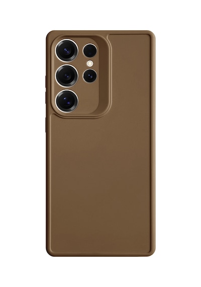Samsung Galaxy S25 Ultra Uyumlu Kamera Korumalı Darbeye Dayanıklı Renk Atmayan Keep Silikon Kılıf Kahverengi