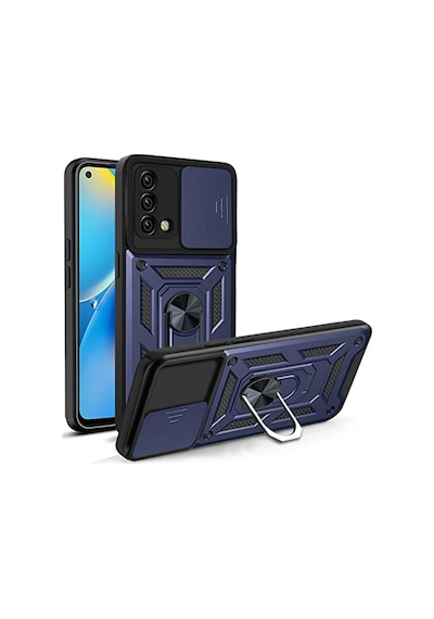 Oppo A74 4G Kilif Sert Silikon Tank Aramid Sürgülü Vega Yüzüklü 563451321