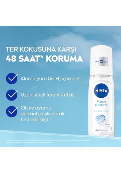 Nıvea Kadın Pump Sprey Deodorant Fresh Natural 48 Saat Koruma 75 Ml