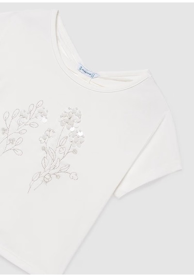 Mayoral Kız Çocuk T-shirt 6002 Krem