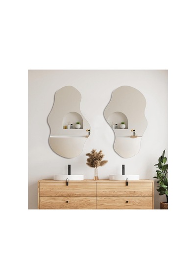 Ant Home Dalga Ayna, Asimetrik Ayna, Duvar Aynası, Konsol Aynası, Lavabo Aynası, Pinterest Ayna, Holl Aynası Gümüş