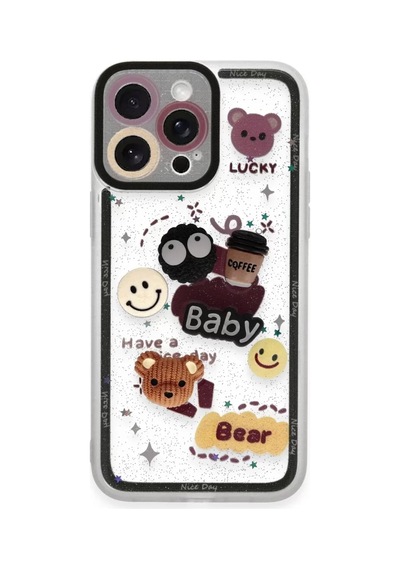 Newface Apple İphone 14 Pro Max Kılıf Sweet Desenli Silikon Kapak - Sarı