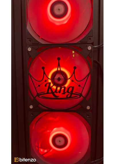 Kral Tacı "king" Yazılı 120x120 Mm Oyun Pc Aksesuarı, Masaüstü Bilgisayar Fan Kapağı Siyah