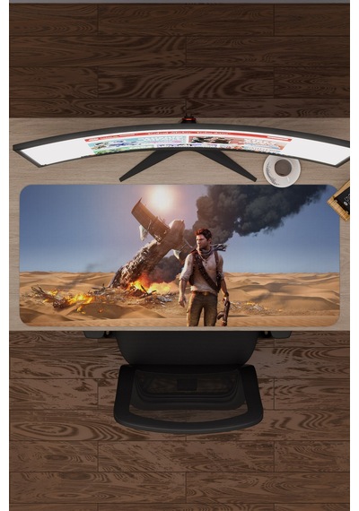Uncharted Kaymaz Dikişli Kauçuk Oyuncu Mousepad V1 - 90x40 Xxl Gaming Mouse Pad Fare Altlığı